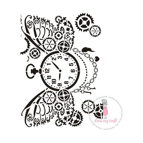 The internet's top website for printable stencils, all free to download. Dress My Craft Stencil A4-Steampunk in 2021 | Printable ...