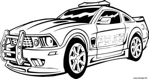 Coloriage voiture gratuit à imprimer. Coloriage Voiture De Police Sport Mustang Ford Dessin à ...