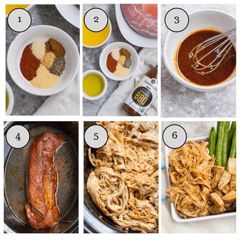 Rub the spice rub onto all sides of the pieces of pork. Healthy Crockpot Pulled Pork - The Clean Eating Couple