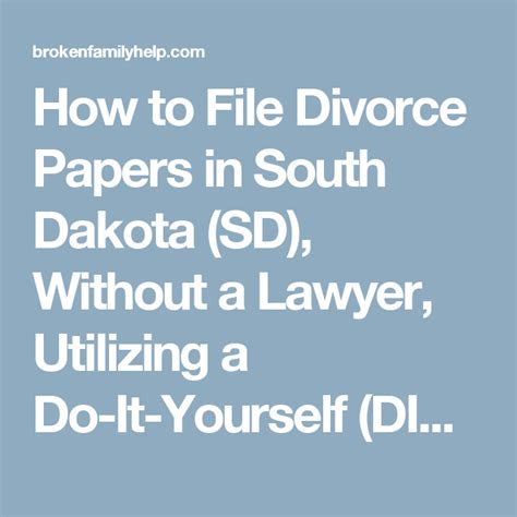If you and your spouse do not agree on the divorce, and they will not sign the papers or complete a joint petition. Filing Divorce Papers in South Dakota, With or Without Children, Utilizing an Easy Do-It ...