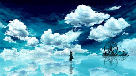 I wish anime was real life!! Anime Blue Sky HD Wallpaper | Background Image | 1920x1080 ...