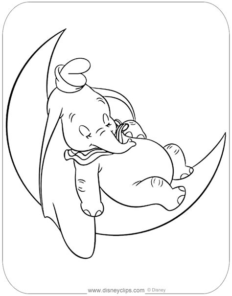 Disney was a heavy smoker throughout his life and died of lung cancer in december 1966 before either the park or the epcot project were completed. Coloring page of sweet Dumbo sleeping on a crescent moon # ...