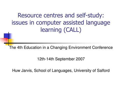 Share and work with others, wherever they are. PPT - Resource centres and self-study: issues in computer ...