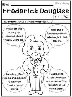 Frederick Douglass color page | Black History | Black ...