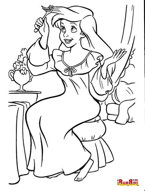Disegni per i bambini da colorare la Sirenetta - iBambini.org