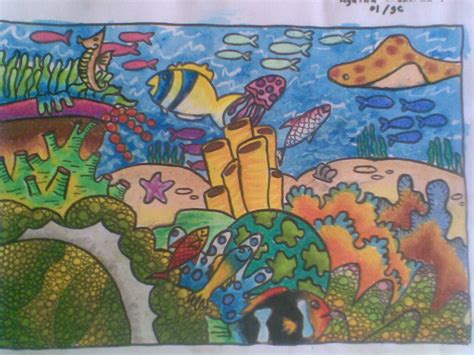 15 lukisan pemandangan dengan crayon. Contoh Gambar Pemandangan Bawah Laut Berwarna | Kumpulan ...
