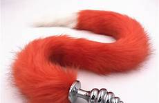plug tail anal butt plugs tails fox animal orange sex woman faux simulation stainless steel