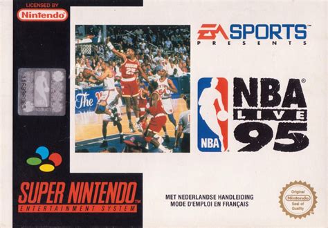 The cover featured an action shot of the 1994 nba finals. NBA Live 95 - Super Nintendo (avec images) | Super ...