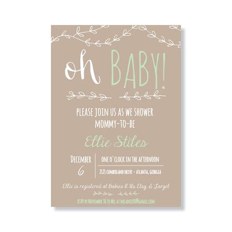 So just have fun, wine and dine on our baby shower party. Baby Girl Shower Invitations Wording Rustic Gender Neutral ...