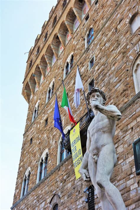 The city intended to place the statue high above in a niche. Michelangelo's David at Palazzo Vecchio (With images ...