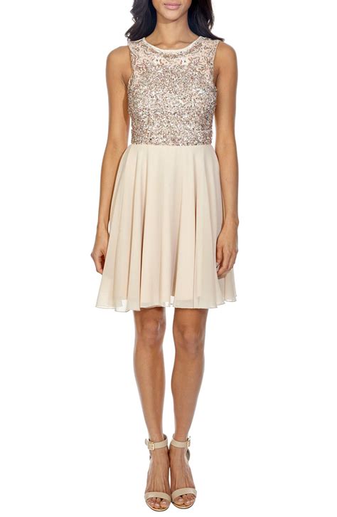 Lace & Beads Corals Sequin Back Cutout Dress | Nordstrom