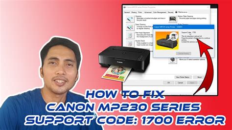 My canon iepp printer app can`t find my mx860 printer. CANON MP230 SUPPORT CODE: 1700 #inkabsorberalmostfull ...