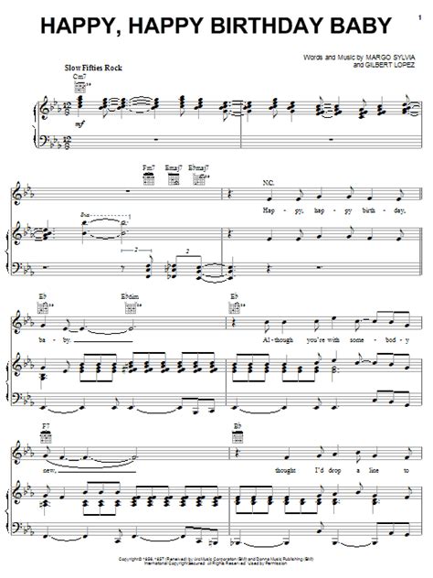 Happy birthday to you easy piano letter notes sheet music for beginners, suitable to play on piano, keyboard, flute, guitar, cello, violin, clarinet, trumpet, saxophone, viola and any other similar instruments you need easy letters notes chords for. Ronnie Milsap "Happy, Happy Birthday Baby" Sheet Music ...