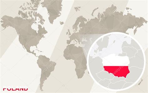 En pologne, on rencontre les mêmes animaux que dans les. Zoom sur la carte et le drapeau de Pologne. Carte du monde ...