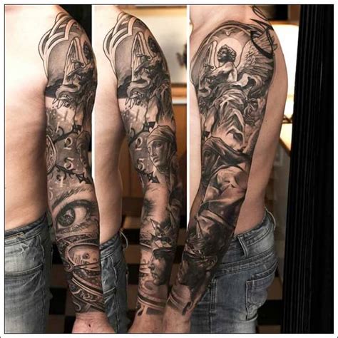 Pueden ir tatuados con el pecho completo o una gran pieza de tatuaje en toda la espalda. 117 Sensacionales Diseños de Tatuajes de Manga