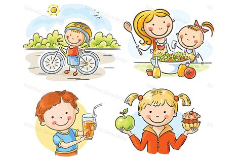 Healthy lifestyle By Optimistic Kids Art | TheHungryJPEG.com