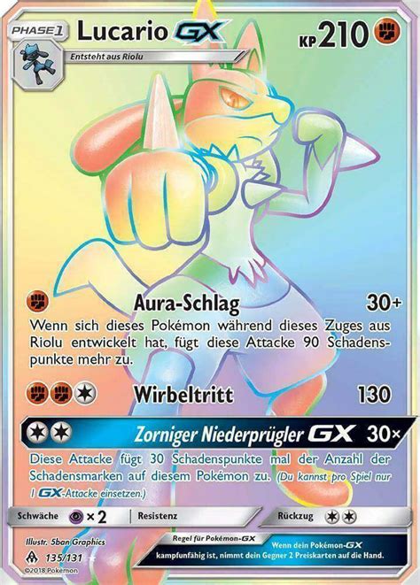 Dark devil diablo fakemon future normal past pokemon apocalypse. Pokemon Karte Lucario GX - 135/131 Hyper Rare Deutsch