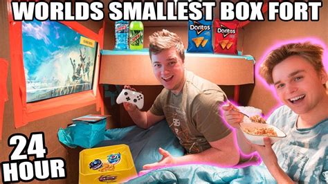 Today's fortnite in real life vlog papa jake and logan build a real. WORLDS SMALLEST BOX FORT 24 HOUR CHALLENGE 📦🔬 Fortnite ...