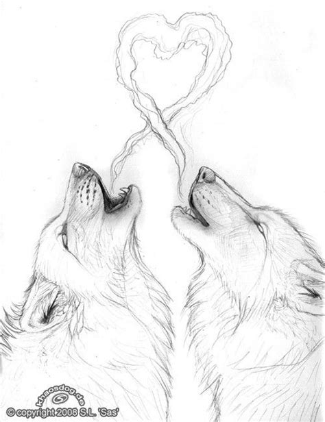 Eenvoudig tekeningen, prachtige tekeningen, kunstlessen, kunst en ambacht. Wolf love | Wolf sketch, Wolf drawing, Drawings