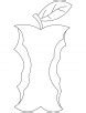 Download bitten apple with leaf coloring page | Download Free ...