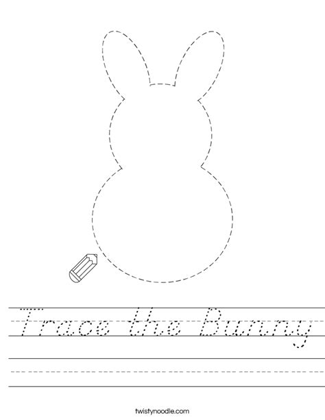 Check out our bunny image selection for the very best in unique or custom, handmade pieces from well you're in luck, because here they come. Trace the Bunny Worksheet - D'Nealian - Twisty Noodle