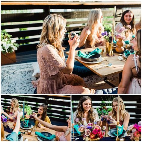 A dinner party is a lot like a backyard picnic. A Jewel-tone Styled Bachelorette Dinner Party ...