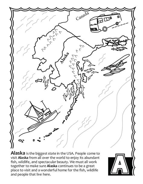 Color the regions and flags with sharp pencils. Alaska Map Coloring Page at GetColorings.com | Free ...