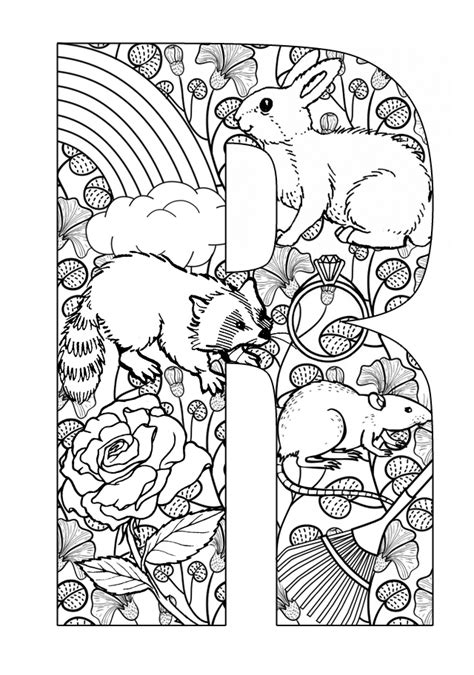 Print or download the following letter stencils. Things that start with R - Free Printable Coloring Pages