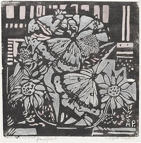 Family and friends can send flowers and condolences in memory of the loved one. Decorative woodcut, flannel flowers etc, circa 1925 by ...