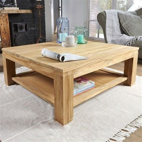 Les tables gigognes installées côte à côte sont en effet parfaites pour créer en espace convivial et design dans la pièce. Table basse carrée en bois de teck 100 teck brut Bois ...