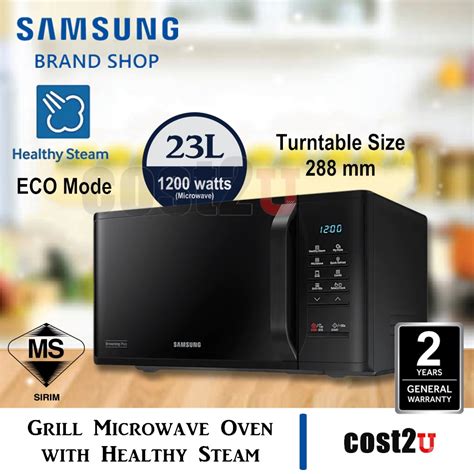 Buy online get free delivery on orders $45+. Samsung 23L Grill Microwave Oven with Healthy Steam ...