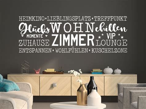 Damit man sich in den eigenen vier wänden wohlfühlt, ist die einrichtung ein entscheidender faktor. Wandtattoo Wortwolke Wohnzimmer Worte von KLEBEHELD®.DE