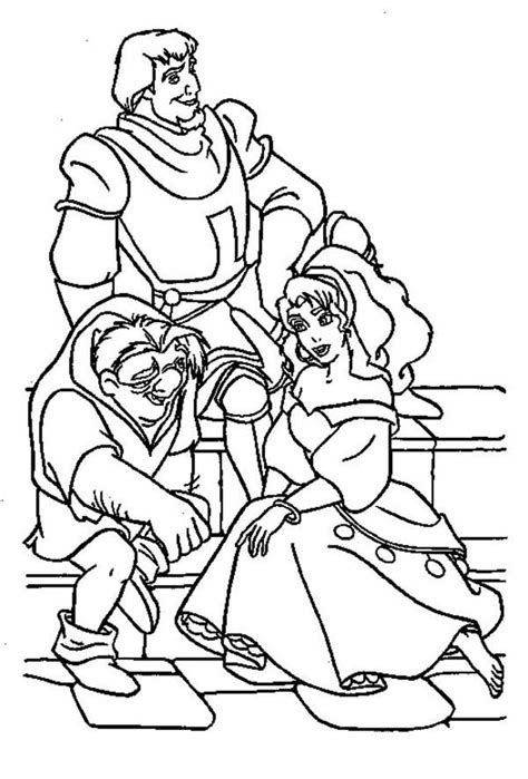 Search through 623989 free printable colorings at getcolorings. Quasimodo And Esmeralda And Phoebus Hang Out Together In ...