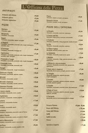 Quali piatti inserire nel menu di una pizzeria? Il nostro menù - Foto di L'Officina della Pizza, Pisa ...