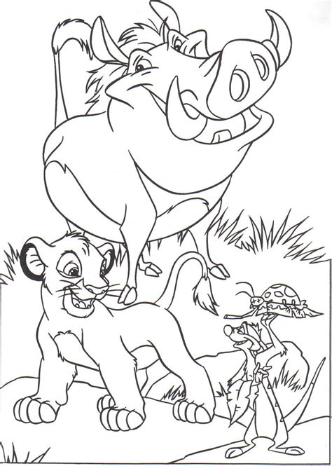 You can now print this beautiful timon and pumbaa coloring page or color online for free. Timon, Pumbaa with Simba - The Lion King Kids Coloring Pages