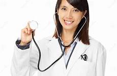 doctor asian female stethoscope holding background