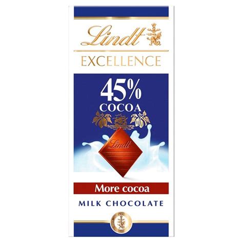 This product is imported from europe and comes in german packaging and is called ingredients: Lindt Excellence Milk 45% Chocolate Bar | Ocado