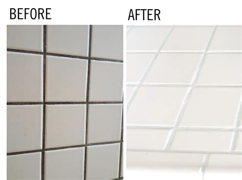 Wipe any excess paint off the tiles. Cup Half Full: Kitchen Counter Makeover - Painted Grout
