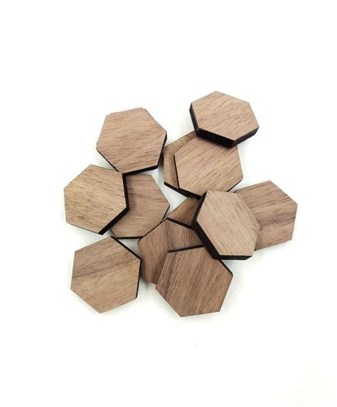 10 Hexagon Natural Wood Cutout Laser Cut Unfinished Wooden | Etsy