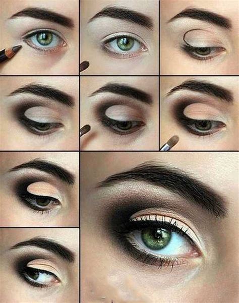 Golden brown/red eye shadow eye makeup. 15 Amazing Step-By-Step Eye Makeup Tutorials - fashionsy.com