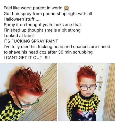 Since i don't know how to change the fabric myself… Parent mistakes spray paint for spray on hair dye ...
