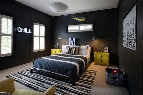 Teens call for an awesome bed room. black-walls-for-teenage-boy-room - Home Decorating Trends ...