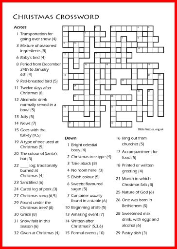 Students fit the correct answers in a crossword puzzle. Bible Crossword Puzzle - Christmas | BiblePuzzles.com