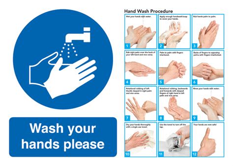 Free next day delivery available, free collection in 5 minutes. Wash Your Hands Please Guidance Safety Signs | Seton