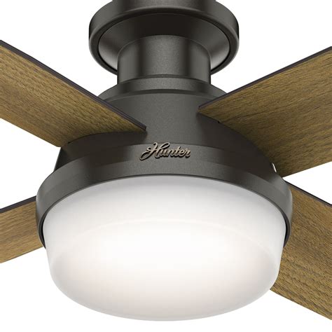 Hunter 59243 indoor low profile dempsey 44 inch ceiling fan with lights and remote control in 3 colors. Hunter Dempsey Low Profile With Light 52 Inch Ceiling Fan ...