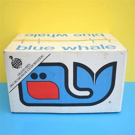 Cgi lllustration for blue whale, an apple company. Vintage 1970s Large Cardboard French Fruit / Apple Box ...