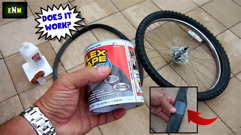 Although the tires of today are much tougher and durable than tires couple of decades back, but fill the tire again with your air compressor, put it back on, tight the nuts and your good to go. Can FLEX TAPE Repair a Bicycle Tire? Find out! - YouTube