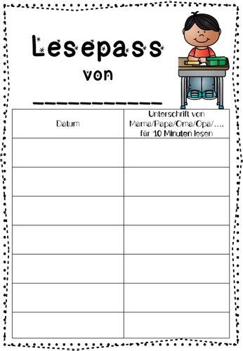 Wähle dein thema aus und übe einfach von zu hause! Lesepass - Unterrichtsmaterial in den Fächern Deutsch ...