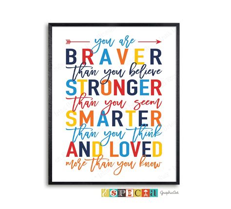 May 15, 2019 · you need to calm your thoughts, be positive and dig deeper in your mind to get your answers. Winnie the Pooh quote You are braver than you believe ...