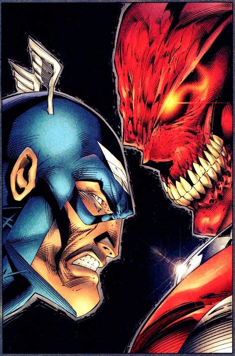 This was meant to be revealed the potentially evil axis of valentina and u.s. Captain America vs Red Skull by Rob Liefeld | Captain ...